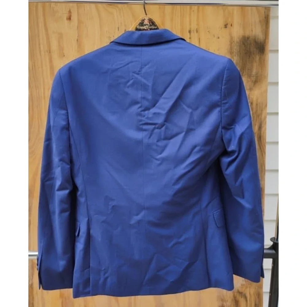 Egara Blue Extreme Slim Fit Suit Mens jacket Sz 36 short pant 29wX30 Rayon blen
